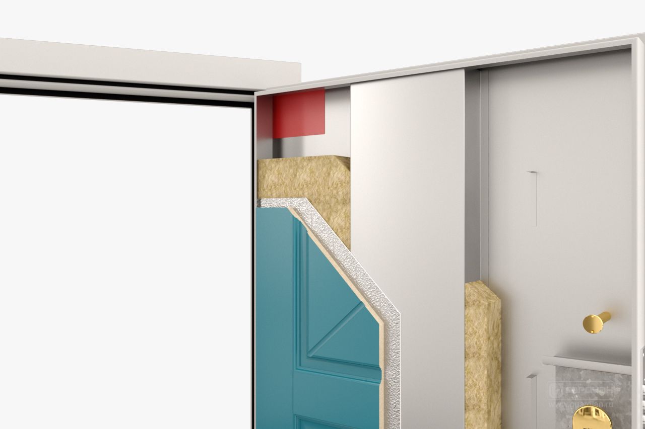 Стальная дверь Simple 90 Гардиан® – Диагональный усилитель полотна двери