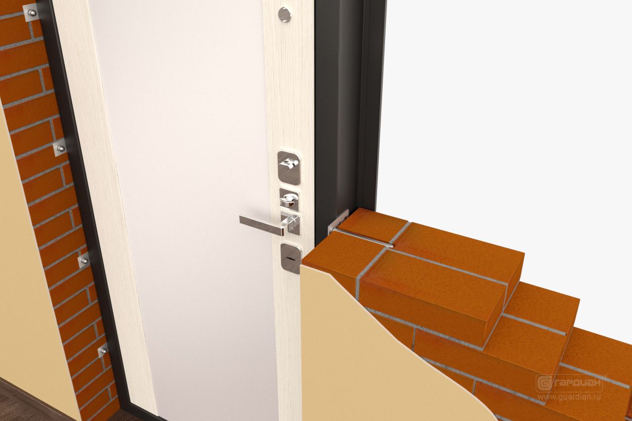 Стальная дверь ДС 9 Гардиан® – Установка в дверной проем снаружи