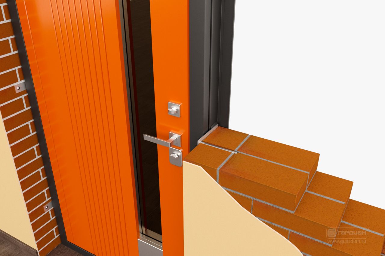 Стальная дверь Thermo 100 Гардиан® – Установка в дверной проем снаружи