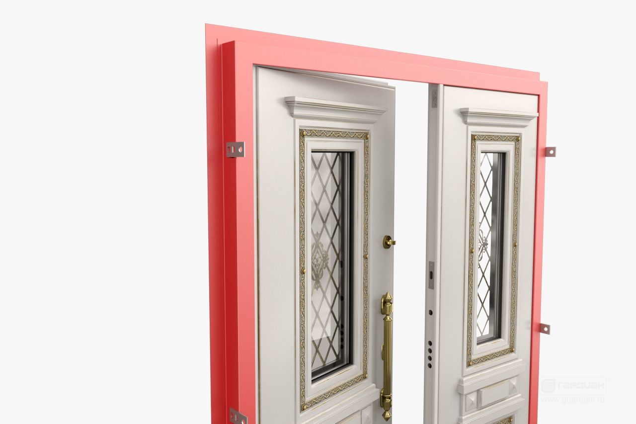 Стальная дверь Дворцовая двустворчатая Гардиан® – Усиленная коробка двери
