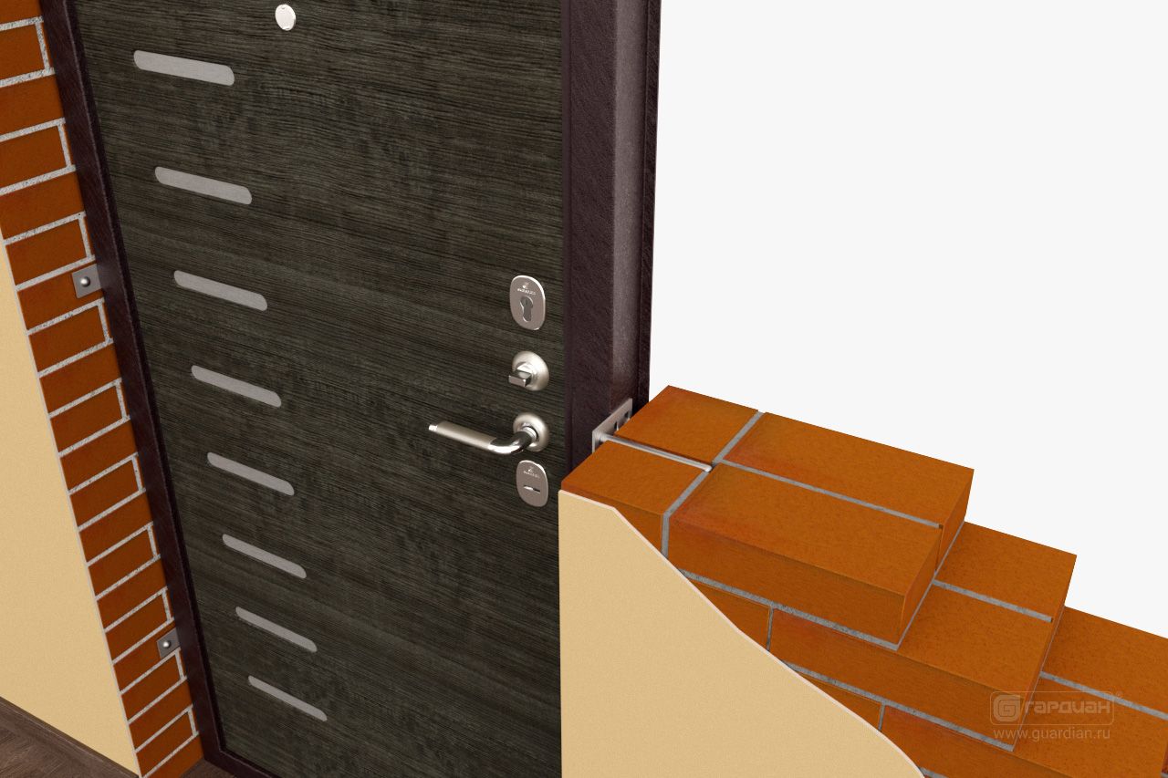 Стальная дверь ДС 3 Гардиан® – Установка в дверной проем с заглублением