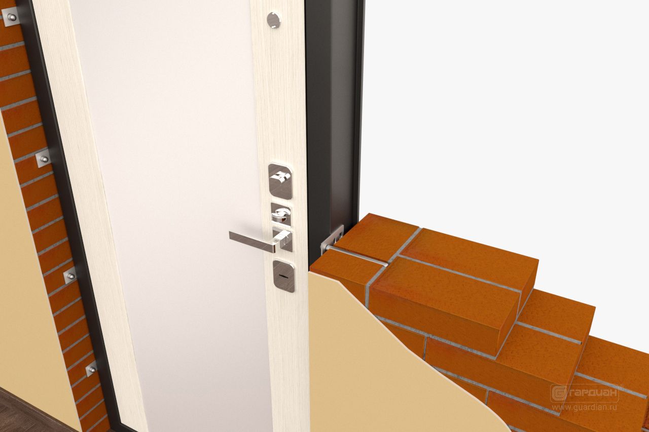Стальная дверь ДС 9 Гардиан® – Установка в дверной проем с заглублением