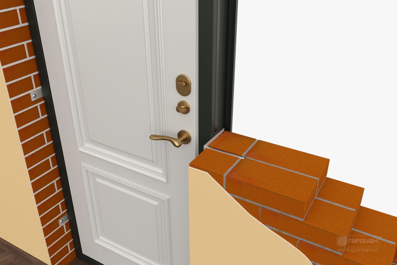 Стальная дверь ДС 10 Гардиан® – Установка в дверной проем снаружи