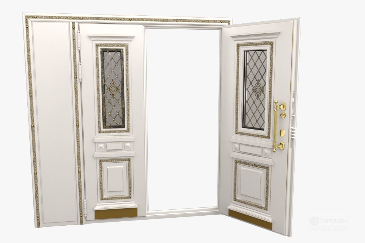 Стальная дверь Дворцовая двустворчатая Гардиан® – Расширение коробки двери полками