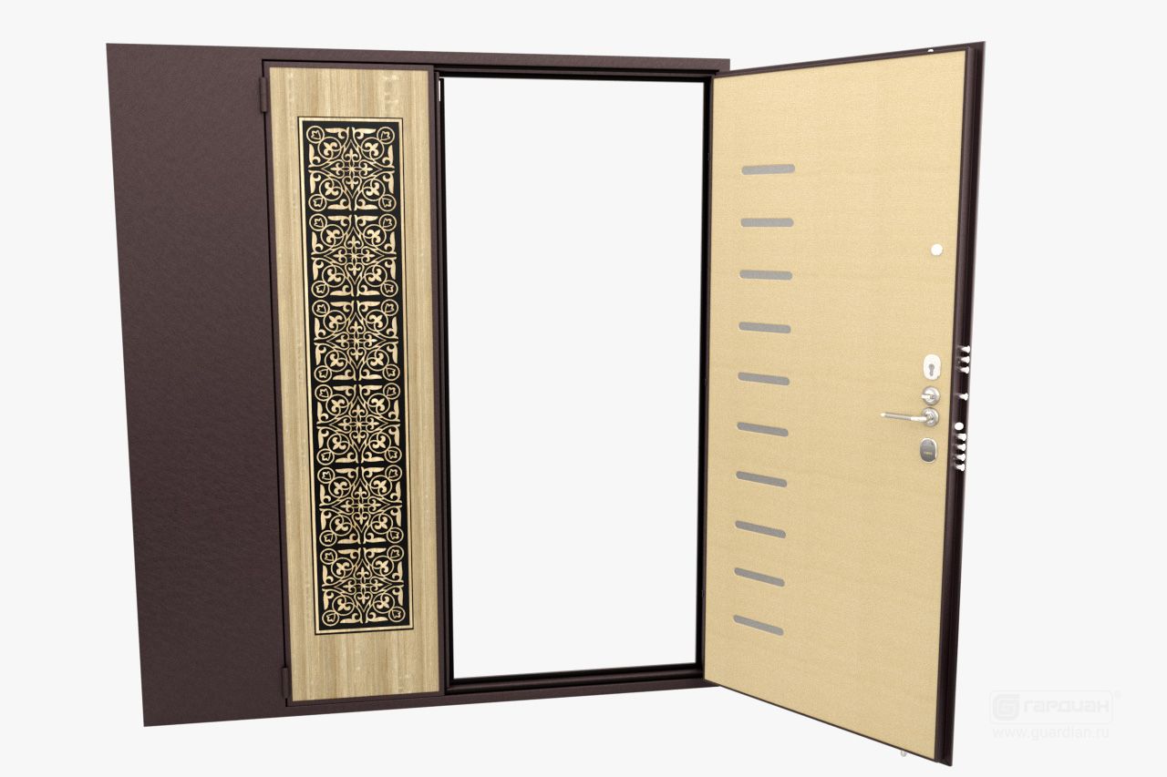 Стальная дверь ДС 3 двустворчатая Гардиан® – Расширение коробки двери полками