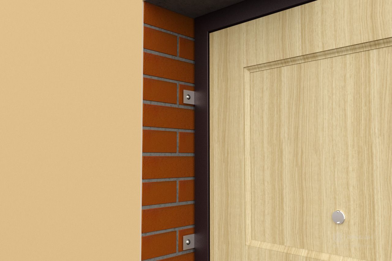 Стальная дверь ДС 3У Гардиан® – Монтаж дверной коробки крепежными пластинами