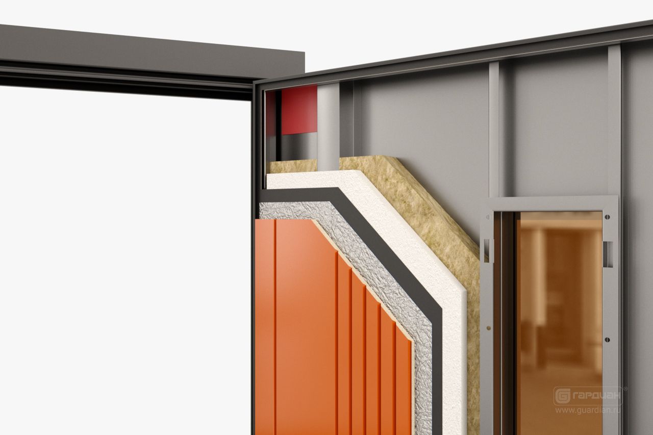 Стальная дверь Thermo 100 Гардиан® – Диагональный усилитель полотна двери