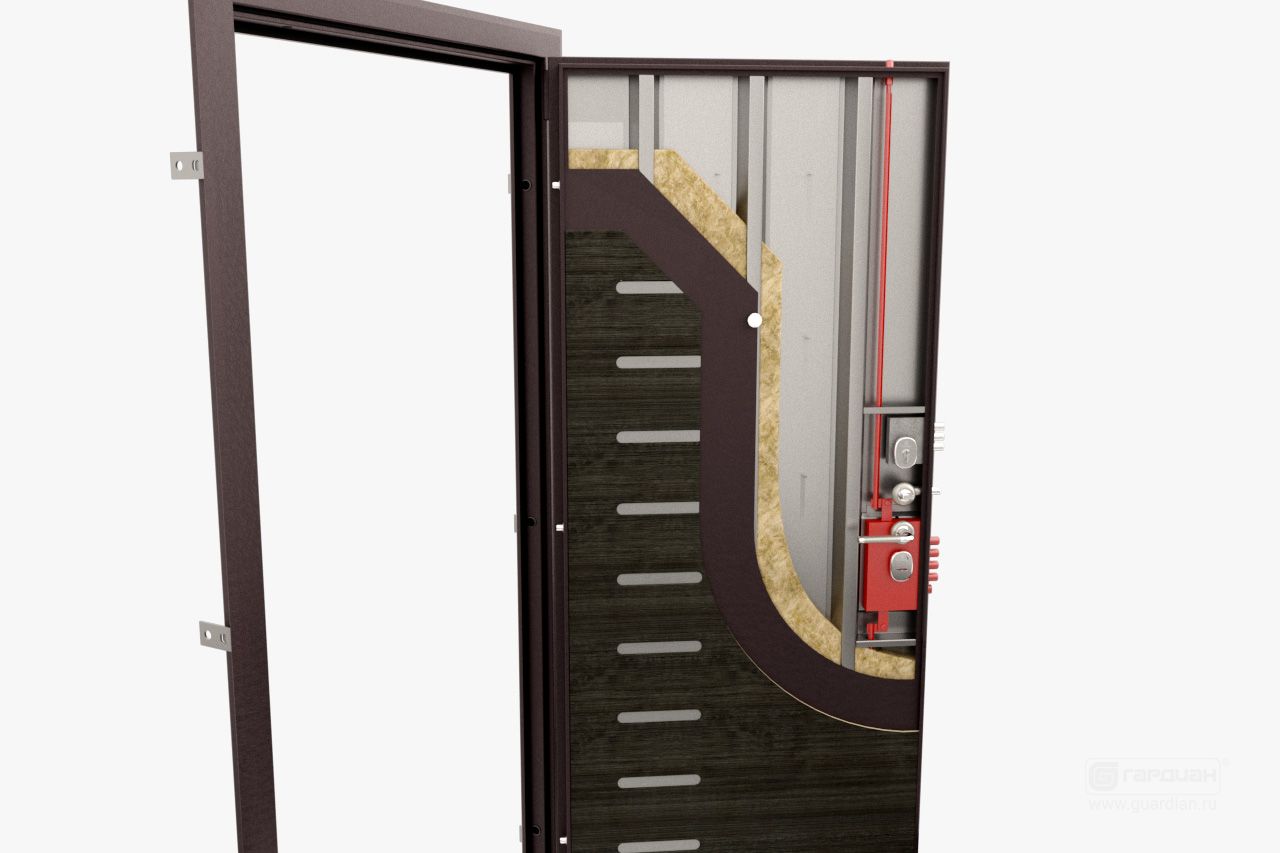 Стальная дверь ДС 3 Гардиан® – Вертикальный привод замка двери