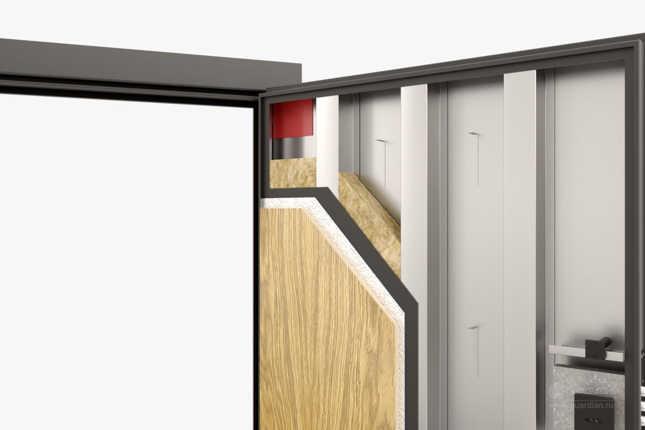 Стальная дверь Experience 70 Гардиан® – Диагональный усилитель полотна двери