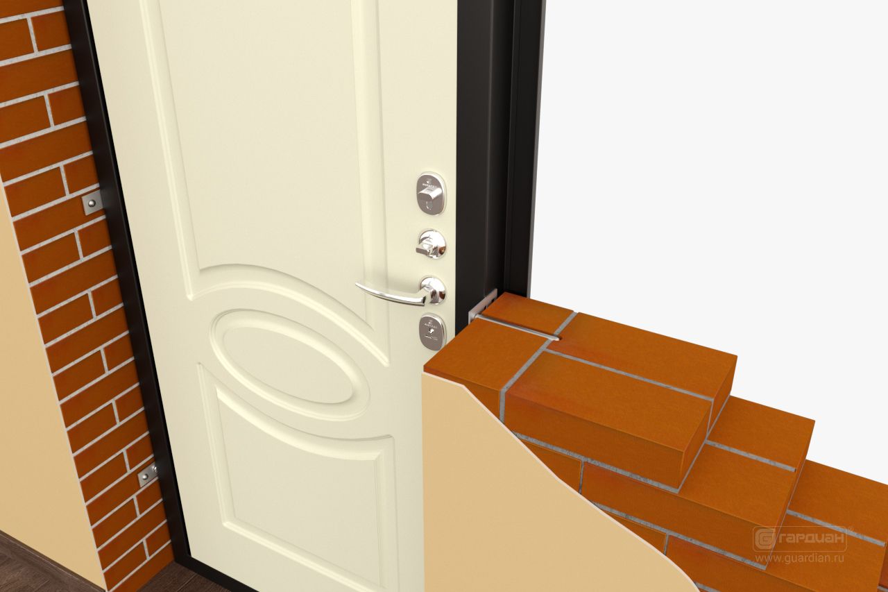 Стальная дверь ДФ Гардиан® – Установка в дверной проем снаружи
