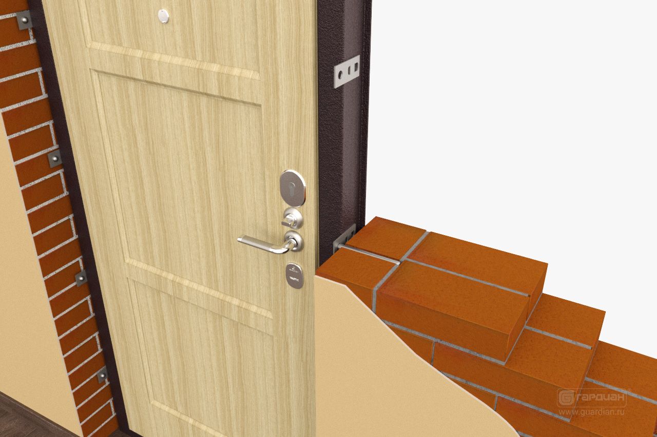 Стальная дверь ДС 3У Гардиан® – Установка в дверной проем с заглублением