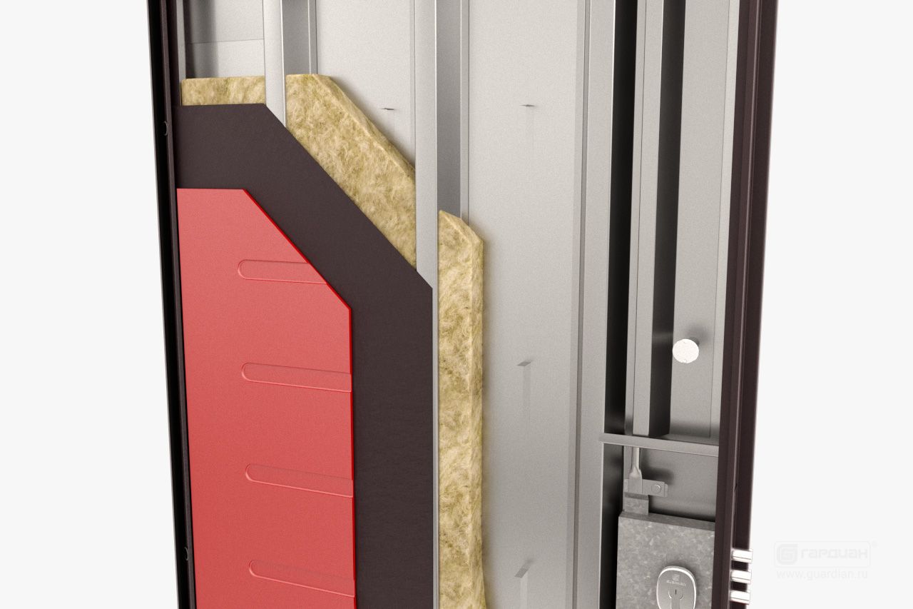 Стальная дверь ДС 3 двустворчатая Гардиан® – Дополнительная теплоизоляция