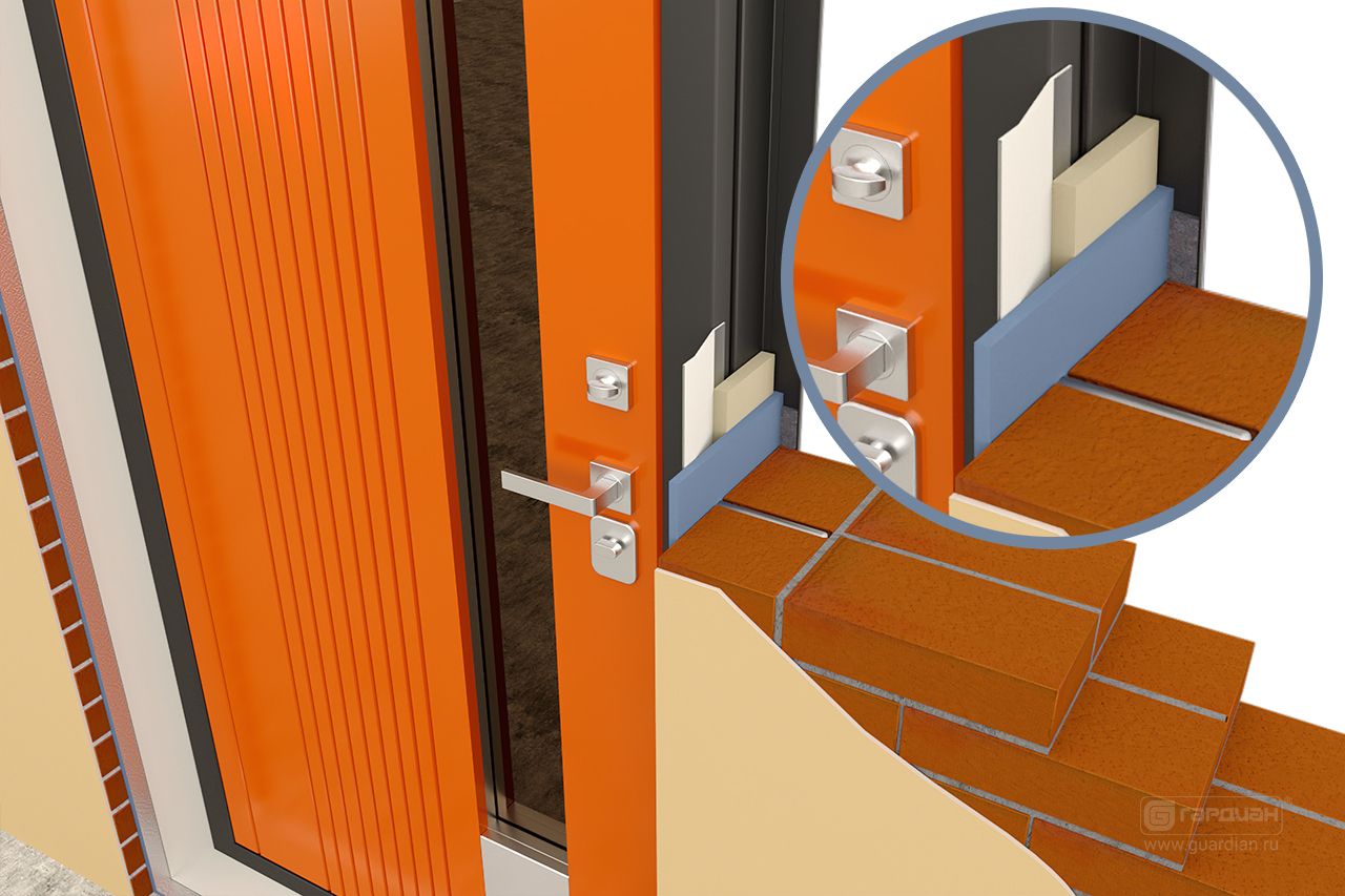 Стальная дверь Thermo 100 Гардиан® – Установка по технологии «Теплый монтаж»