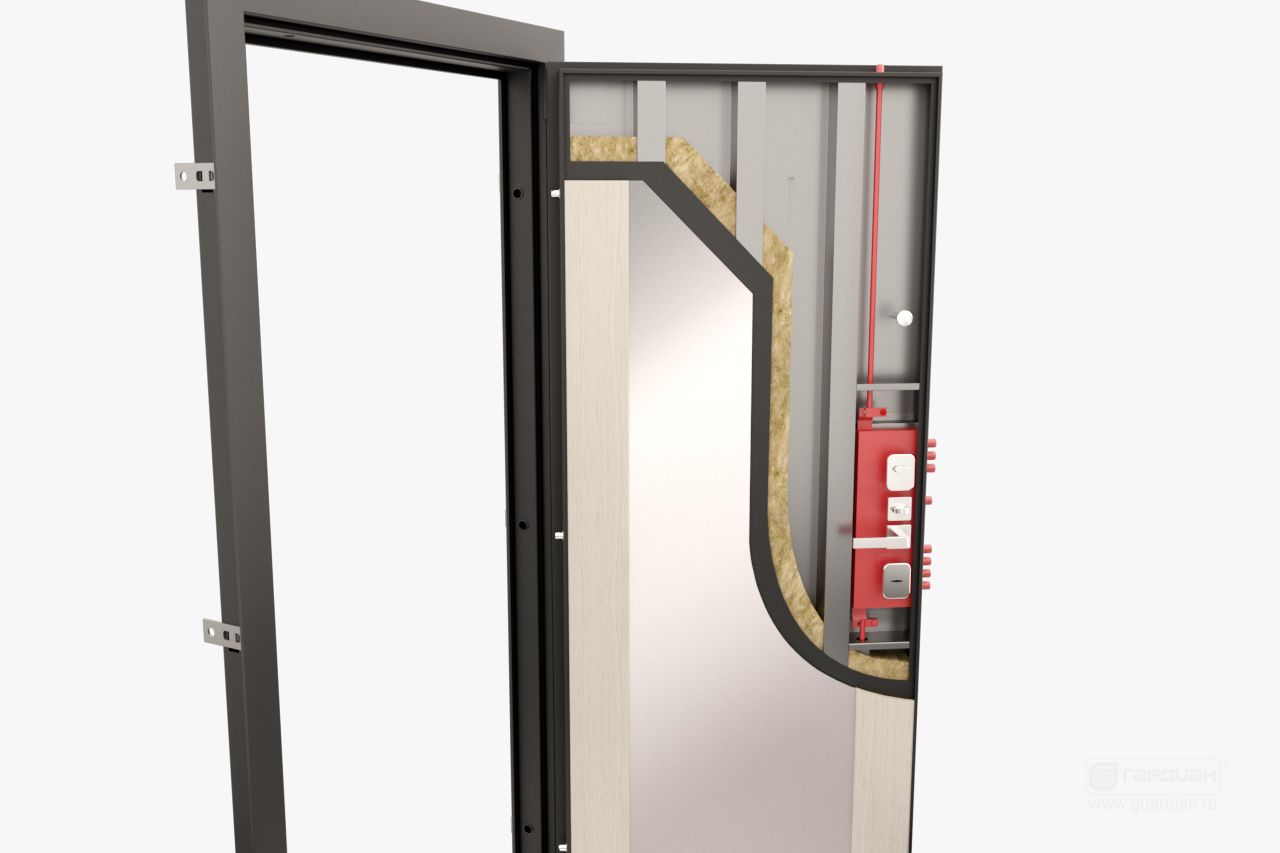 Стальная дверь ДС 9 Гардиан® – Вертикальный привод замка двери
