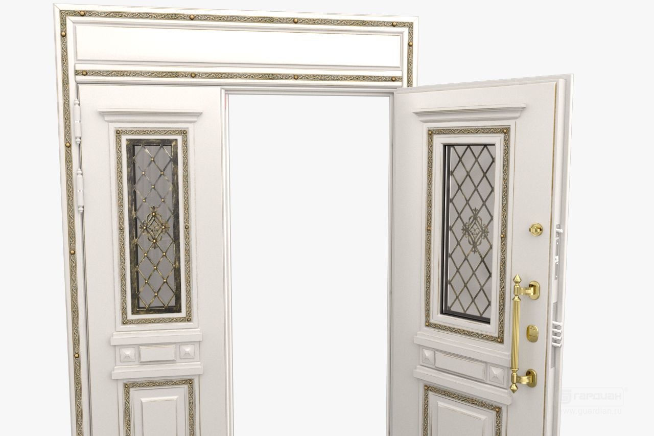 Стальная дверь Дворцовая двустворчатая Гардиан® – Наращивание коробки двери фрамугой