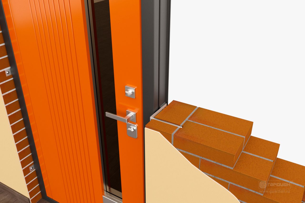 Стальная дверь Thermo 100 Гардиан® – Установка в дверной проем с заглублением