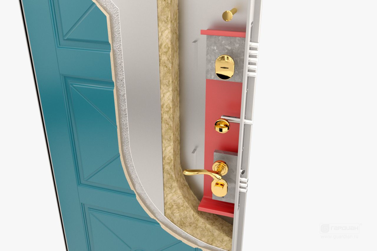 Стальная дверь Simple 90 Гардиан® – Замковый карман