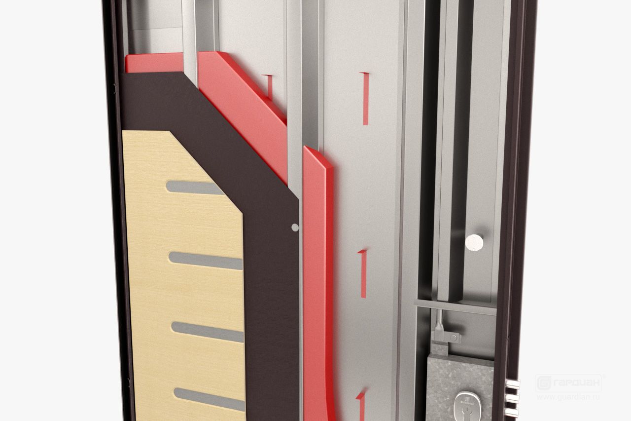 Стальная дверь ДС 3 двустворчатая Гардиан® – Тепло- и звукоизоляционный материал