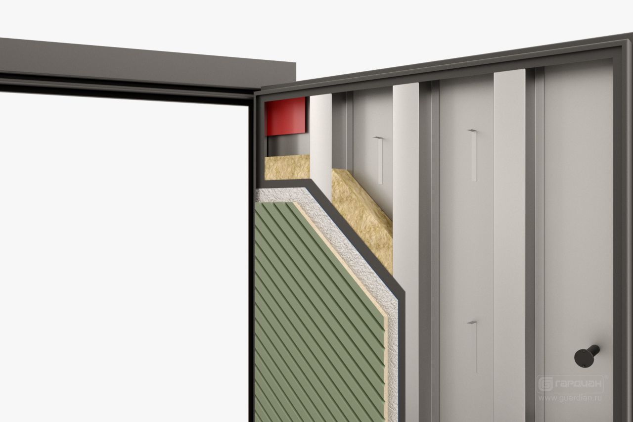 Стальная дверь Smart 70 Гардиан® – Диагональный усилитель полотна двери